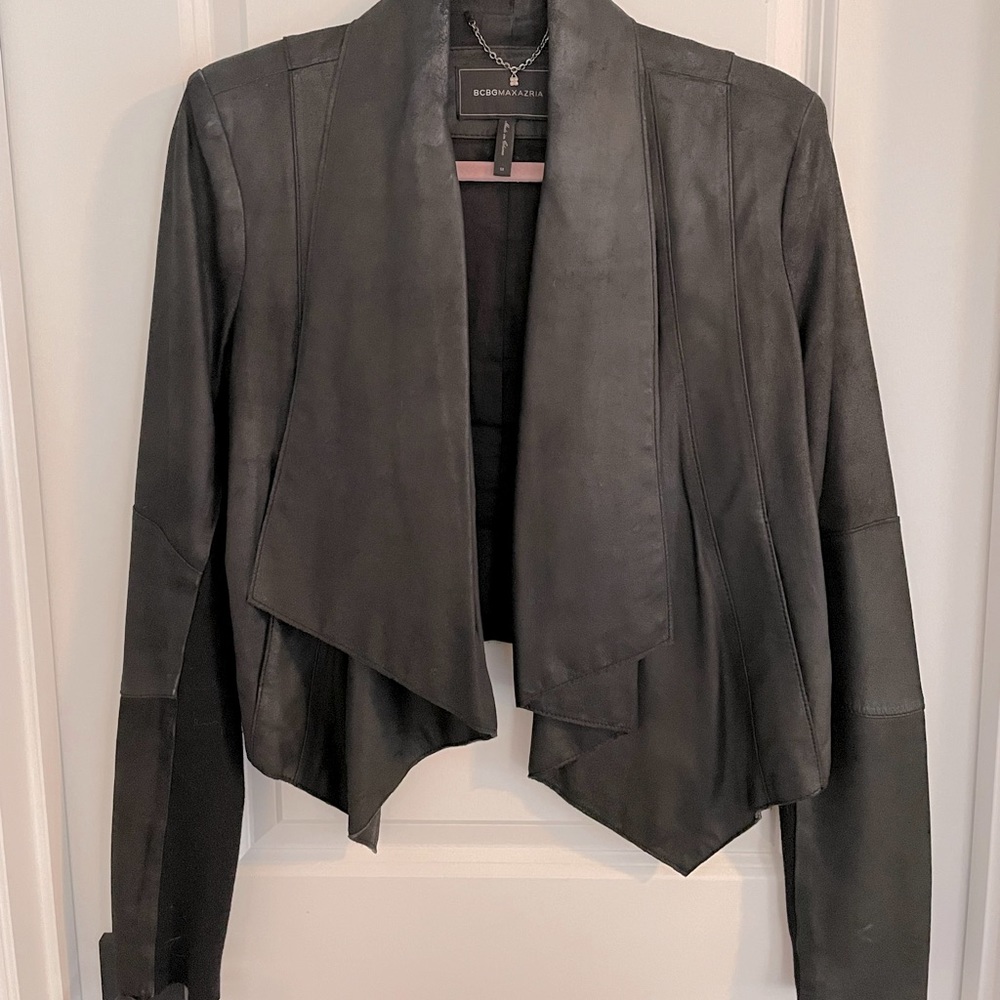 BCBG Cropped leather jacket